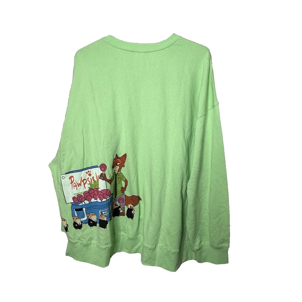 Disneyland Zootopia Nick Wilde Pawpsicle Crewneck Sweatshirt Plus Size 3X Disney